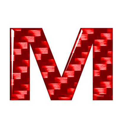M Carbon Red Letter Decals Stickers for Car Badge Emblem