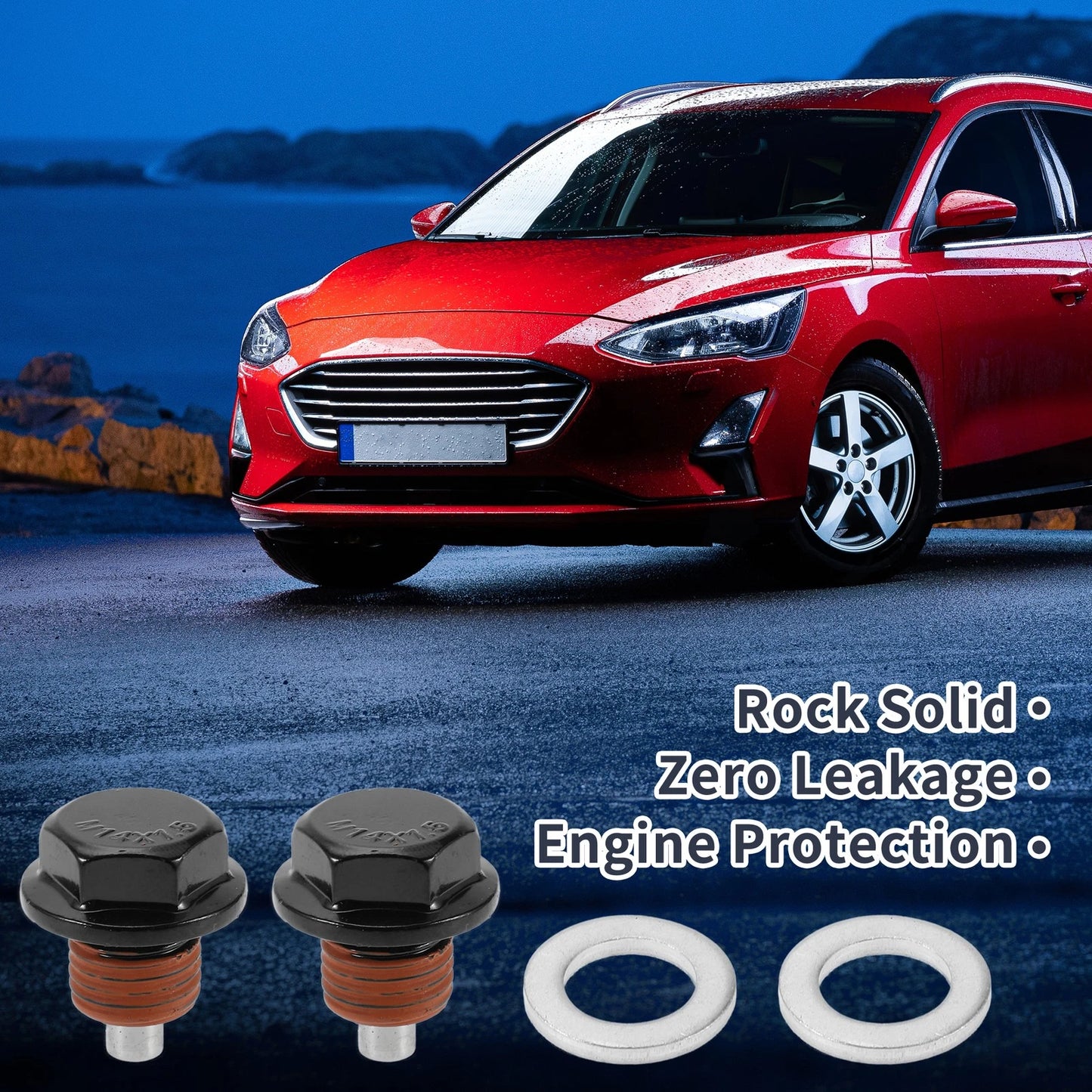 Set of 2 M14x1.5 Aluminum Oil Drain Plug with Gasket for Car Motorcycle
