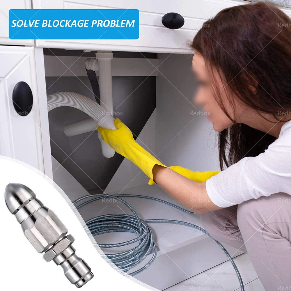 1 Pcs Sewer Jetter Nozzle for Pressure Washer 1/4" Connect