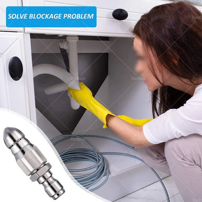 1 Pcs Sewer Jetter Nozzle for Pressure Washer 1/4" Connect