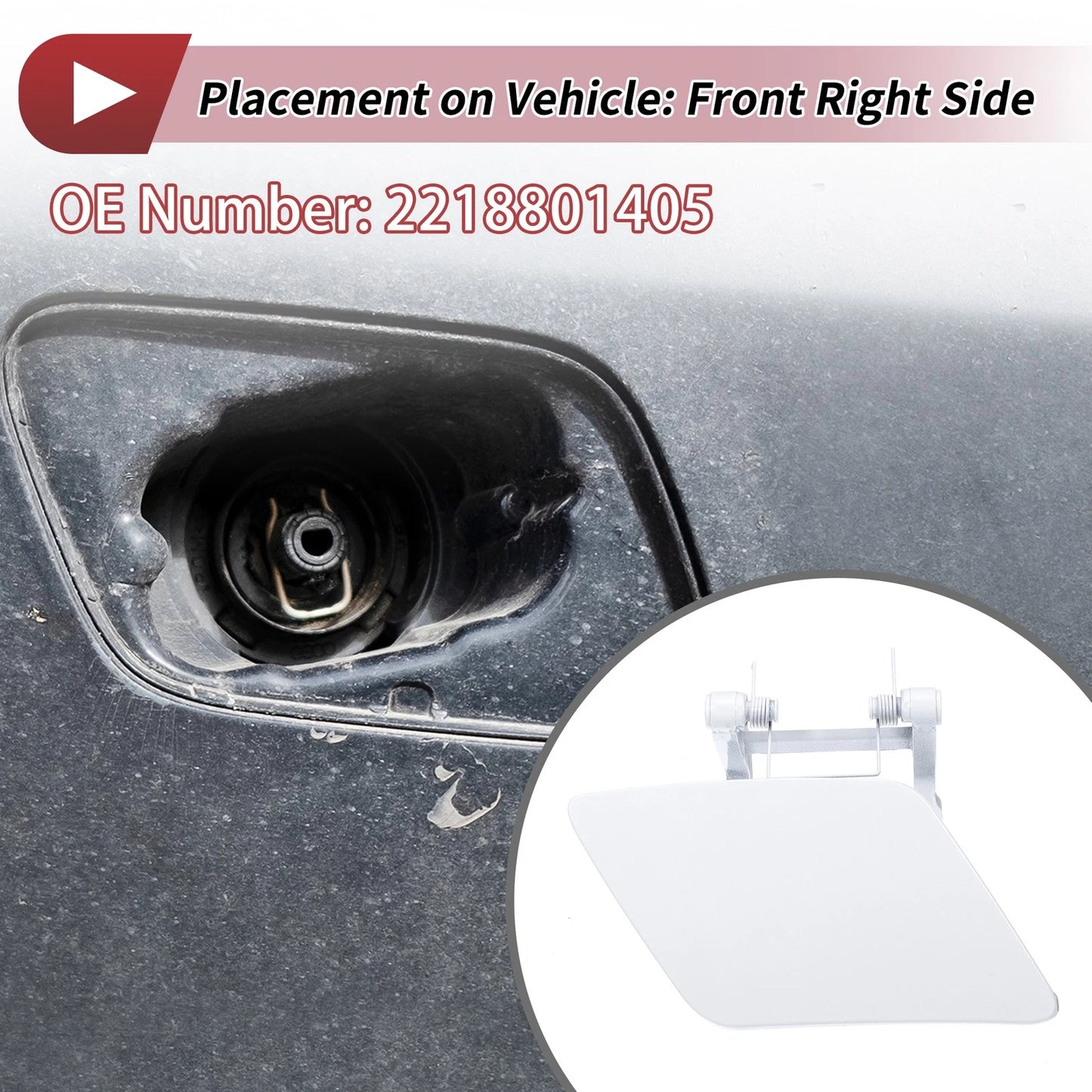 Front Right Washer Nozzle Cover Cap for Mercedes-Benz S350 (2012–2013) White
