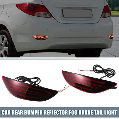 2X Rear Bumper Reflector LED Brake Turn Signal Light for Hyundai Accent (2018–2022)