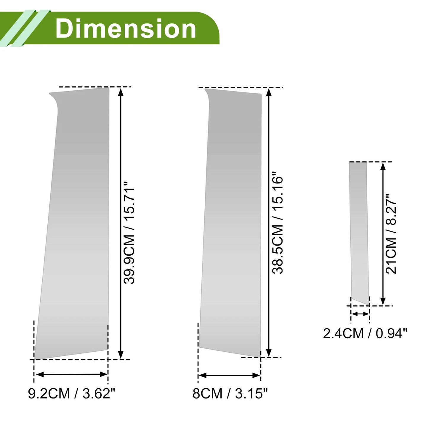 6 Pcs Pillar Window Trim for Chevy Aveo (2007–2011) Silver Tone