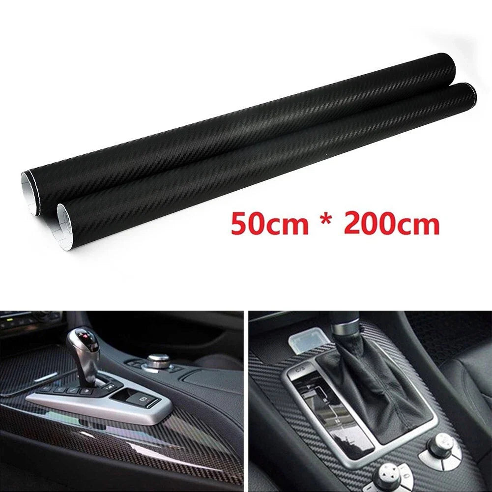 Car Exterior 3D Matt Black Carbon Fiber Vinyl Film Sticker Decal