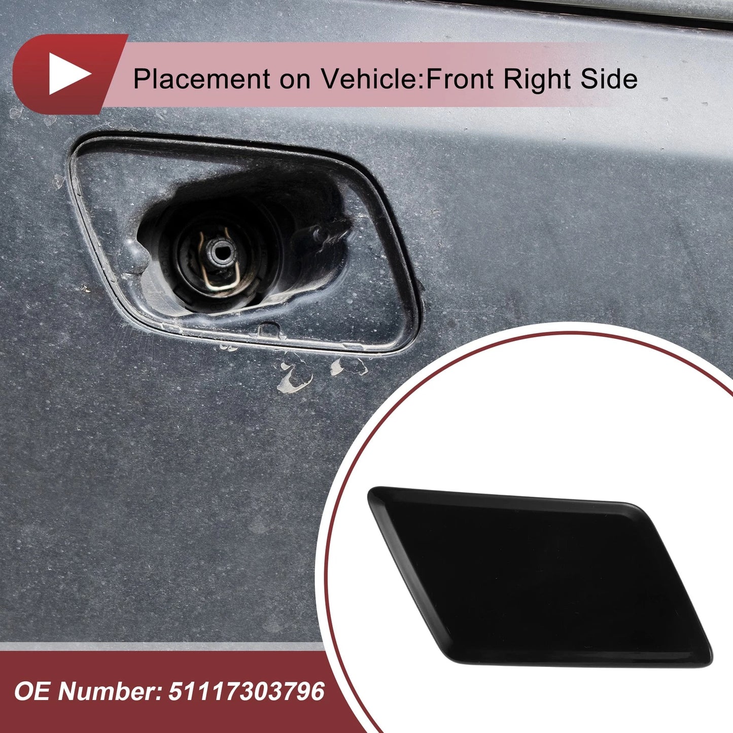 Headlight Washer Nozzle Cover Cap No.51117303796 for BMW E84 (2012–2015)