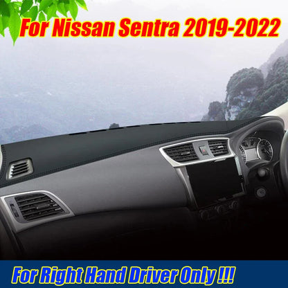 RHD Leather Dashboard Cover Dash Protector Pad Mat for Nissan Sentra (2019–2022)