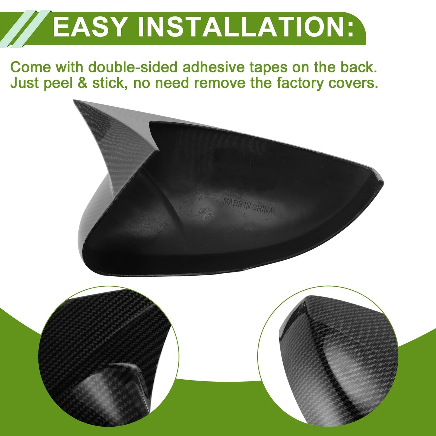 1 Pair Mirror Cover Cap for Volkswagen Polo Mk5 6R 6C V (2009–2017)