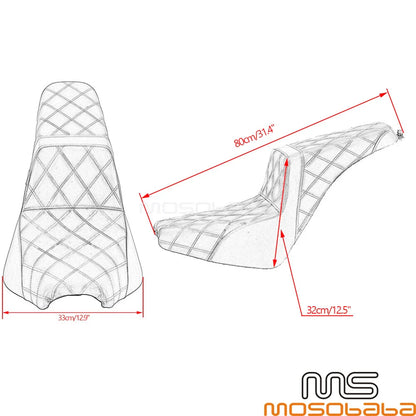Driver & Passenger Gel Pad Seat for Harley Deluxe FLDE, Slim FLSL, Street Bob FXBB (2018-2023)