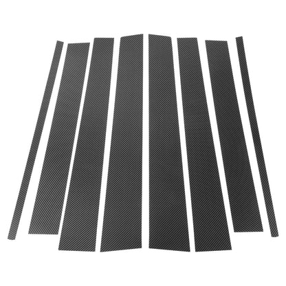 8 Pcs Door Pillar Window Trim for VW Touran (2004–2015) Carbon Fiber Black