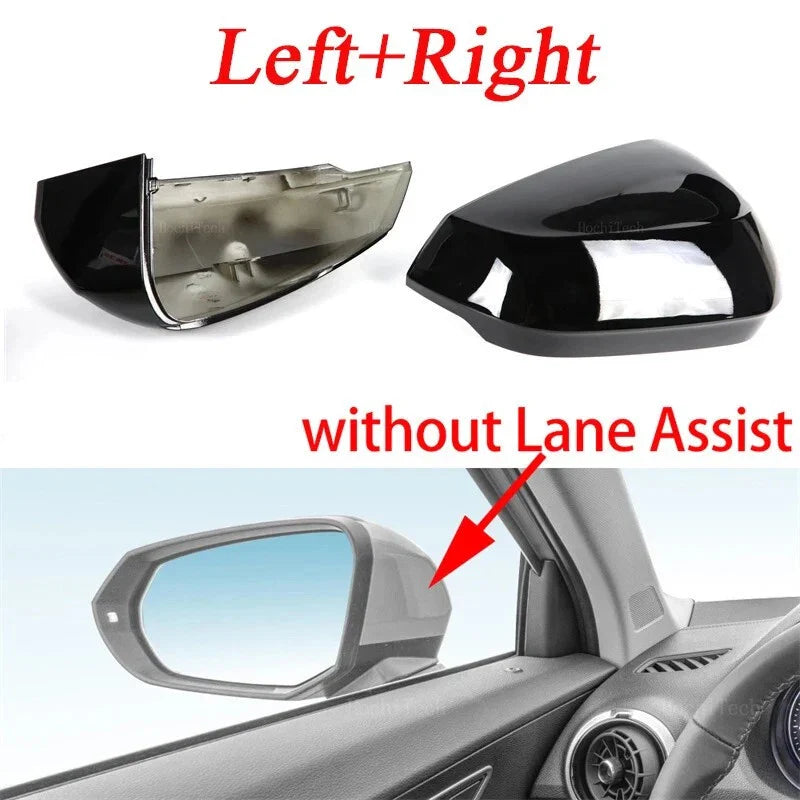 Pair Gloss Black Side Mirror Cap Covers for Audi Q2 / Q3 (2016–2025)