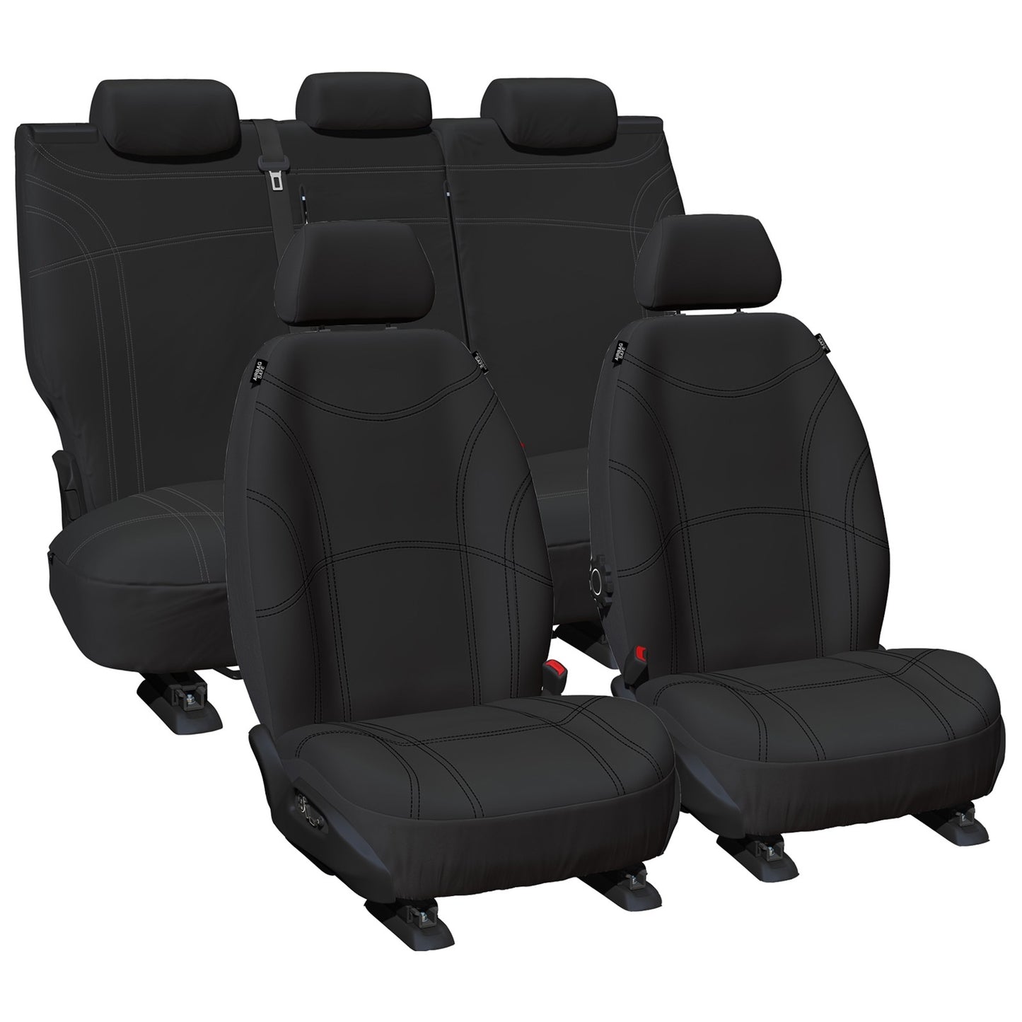 Set of 2 Black Neoprene Seat Covers for Mazda BT50 (2011–2019)