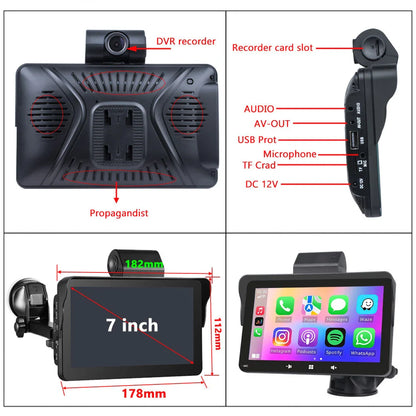 7" Touch Screen Multimedia Player for Universal Carplay (No Year Specified)
