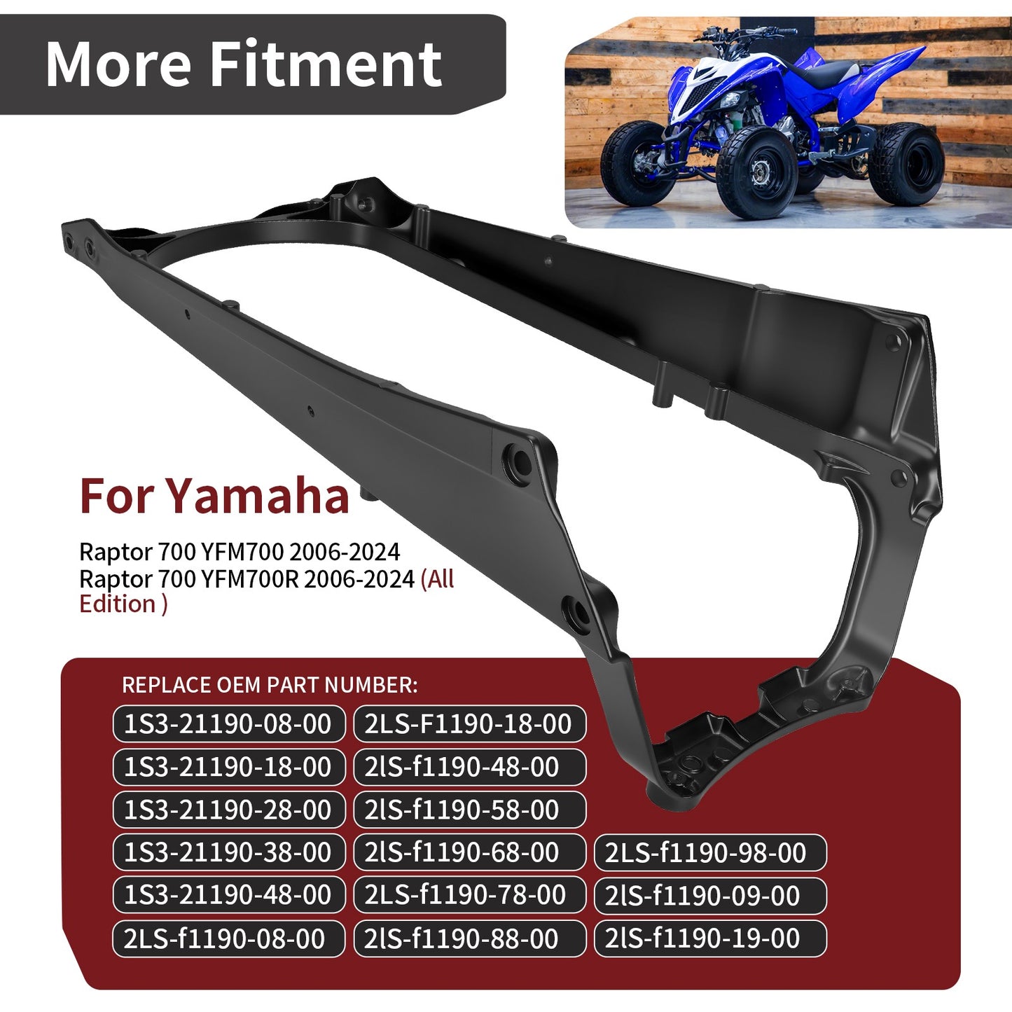 Heavy Duty Aluminum Sub Frame & Bolts for Yamaha Raptor 700 (2006–2024)