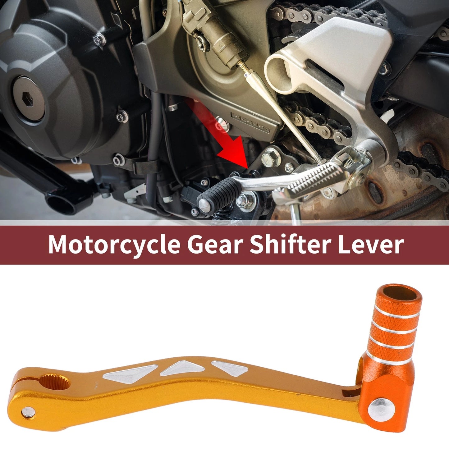 Folding Gear Shifter Lever for Yamaha TTR 50cc (2003–2023) Gold/Orange