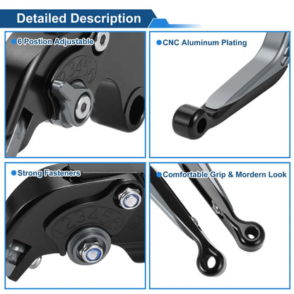 Adjustable Brake Clutch Levers for Yamaha MT-07 (2014–2022) Black Titanium