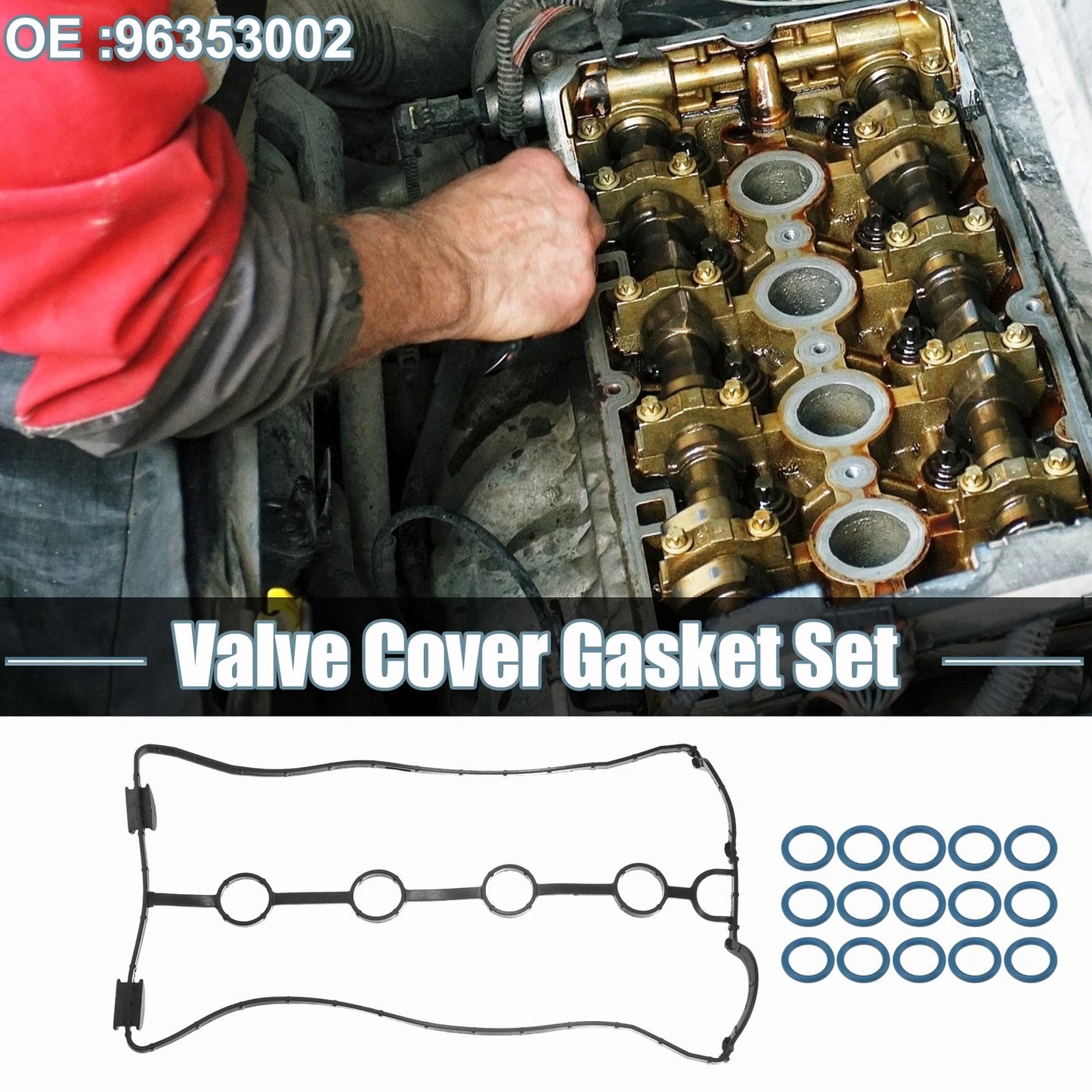 Set of 1 Valve Cover Gasket for Chevrolet Aveo (2004–2008) No.96353002
