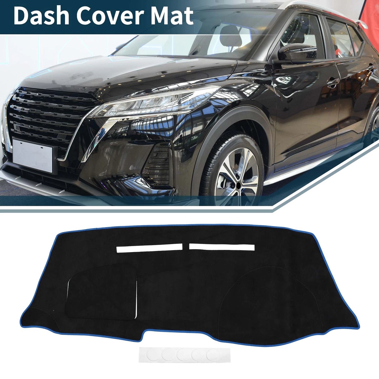 Dashboard Cover Mat for Nissan Note E12 / HE12 / NE12 (2012–2020) Black Blue