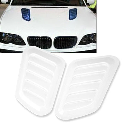 White Vent Car Intake Scoop Air Flow Hood Decorative Cover for Make & Model