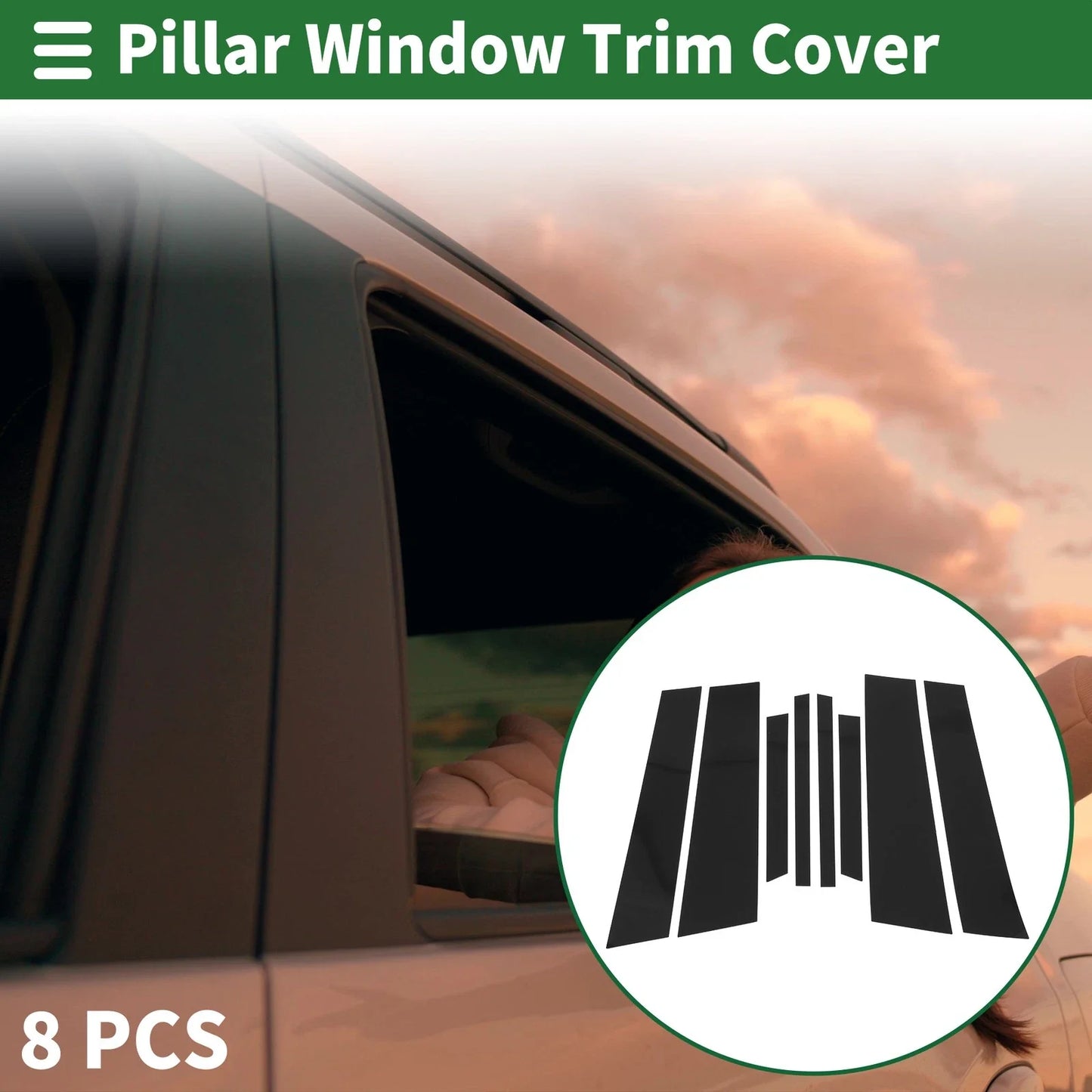 Door Pillar Window Trim 8 x for BMW X4 Black (2019 - 2024)