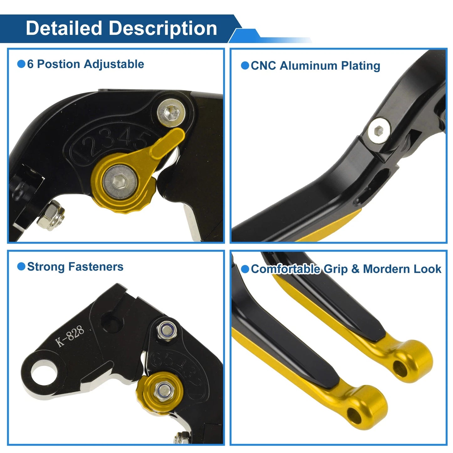 Brake Clutch Levers for Kawasaki Ninja ZX6R 636 (2000–2004)