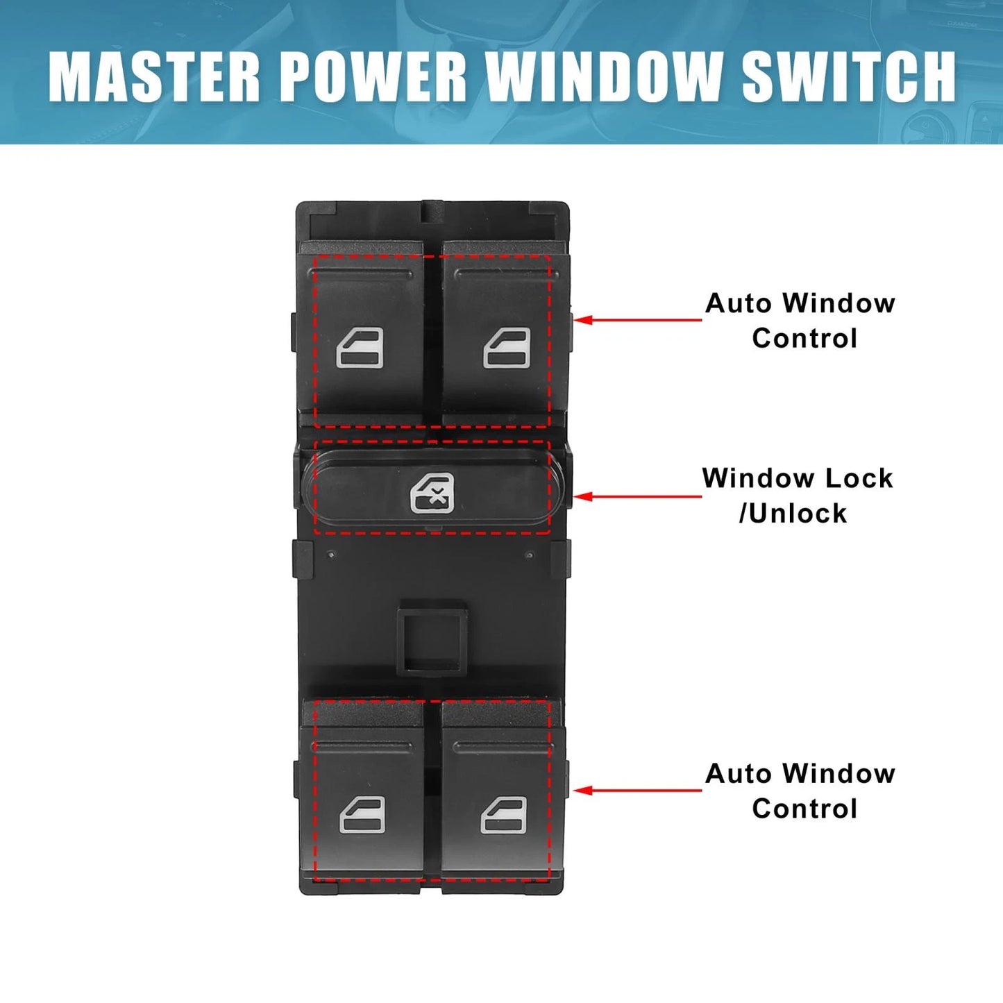 Master Window Control Switch 1K4959857 for Volkswagen Passat Jetta (2006–2010)