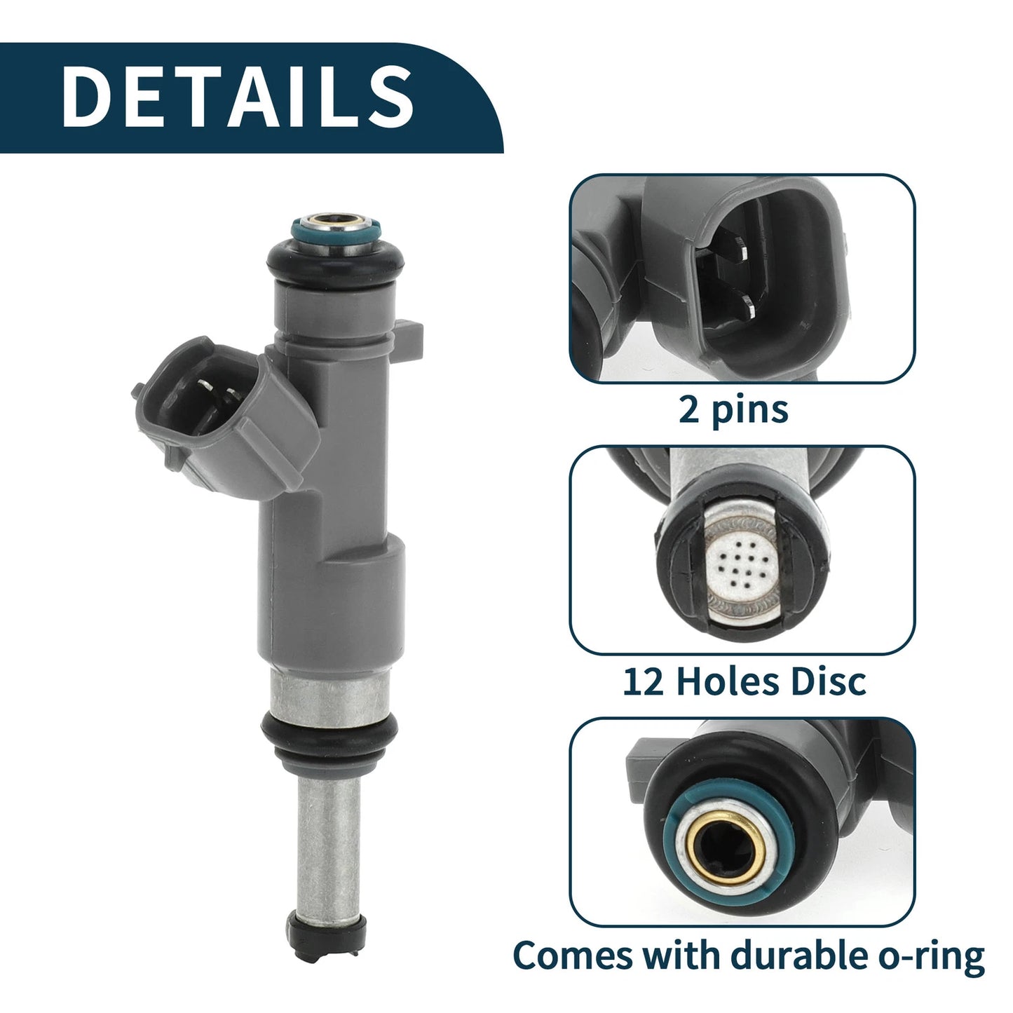 Fuel Injector No. 16600EA00A for Nissan Frontier 2.5 (2008–2019) 1 Pc Gray