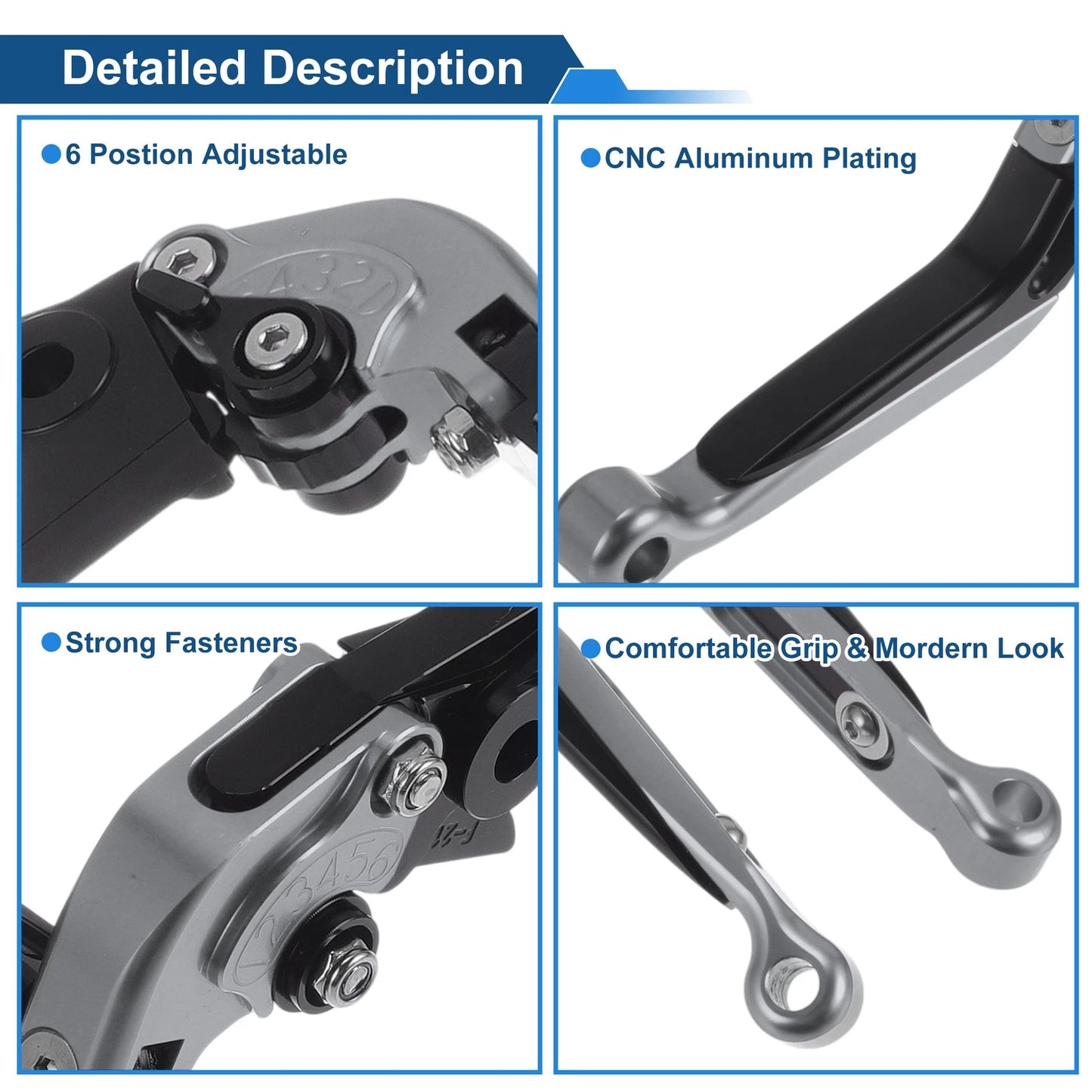 Adjustable Brake Clutch Lever for Kawasaki Vulcan S (2015–2023) Titanium Black