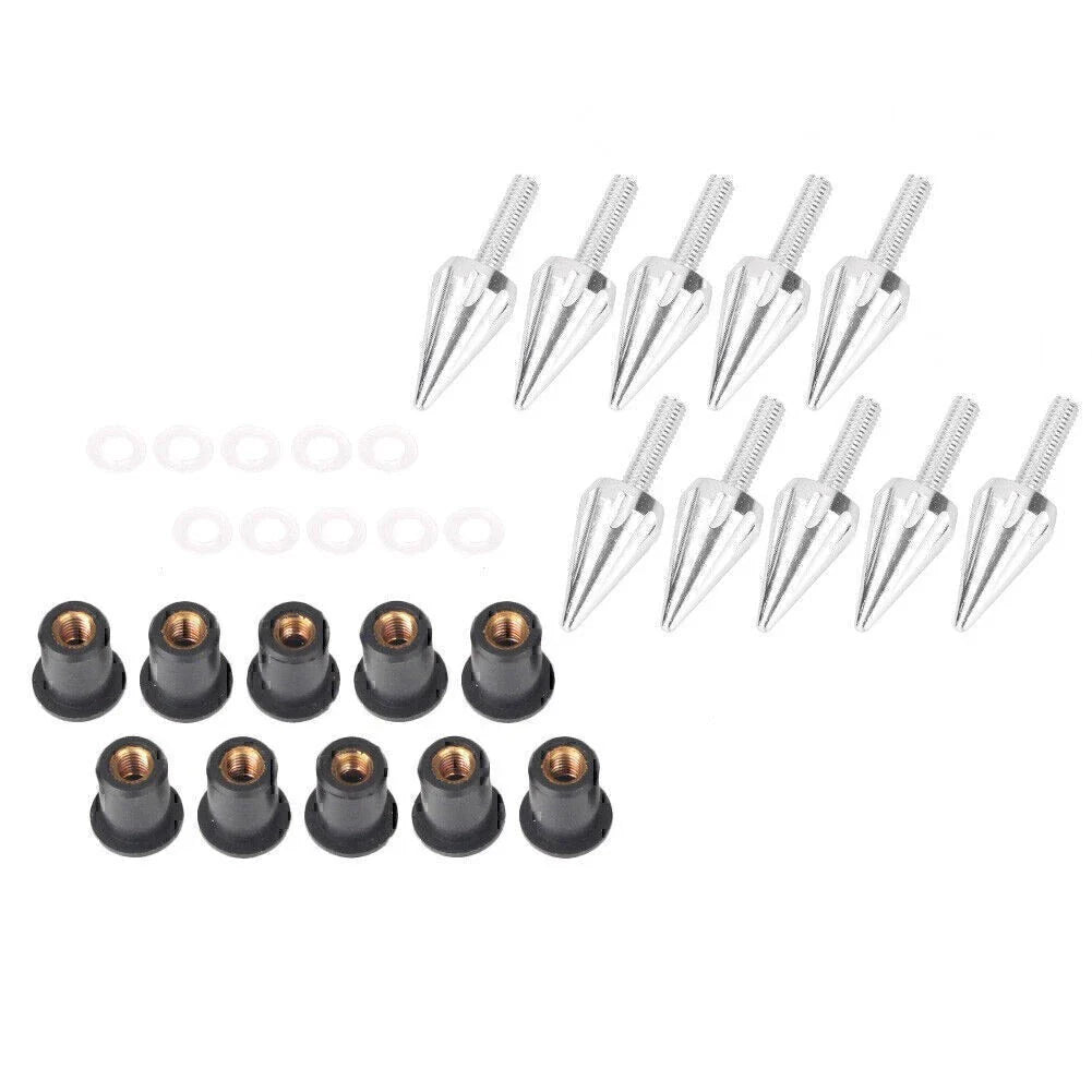 10 Pcs Spike Windshield Bolts for Honda Yamaha Suzuki BMW Ducati Universal