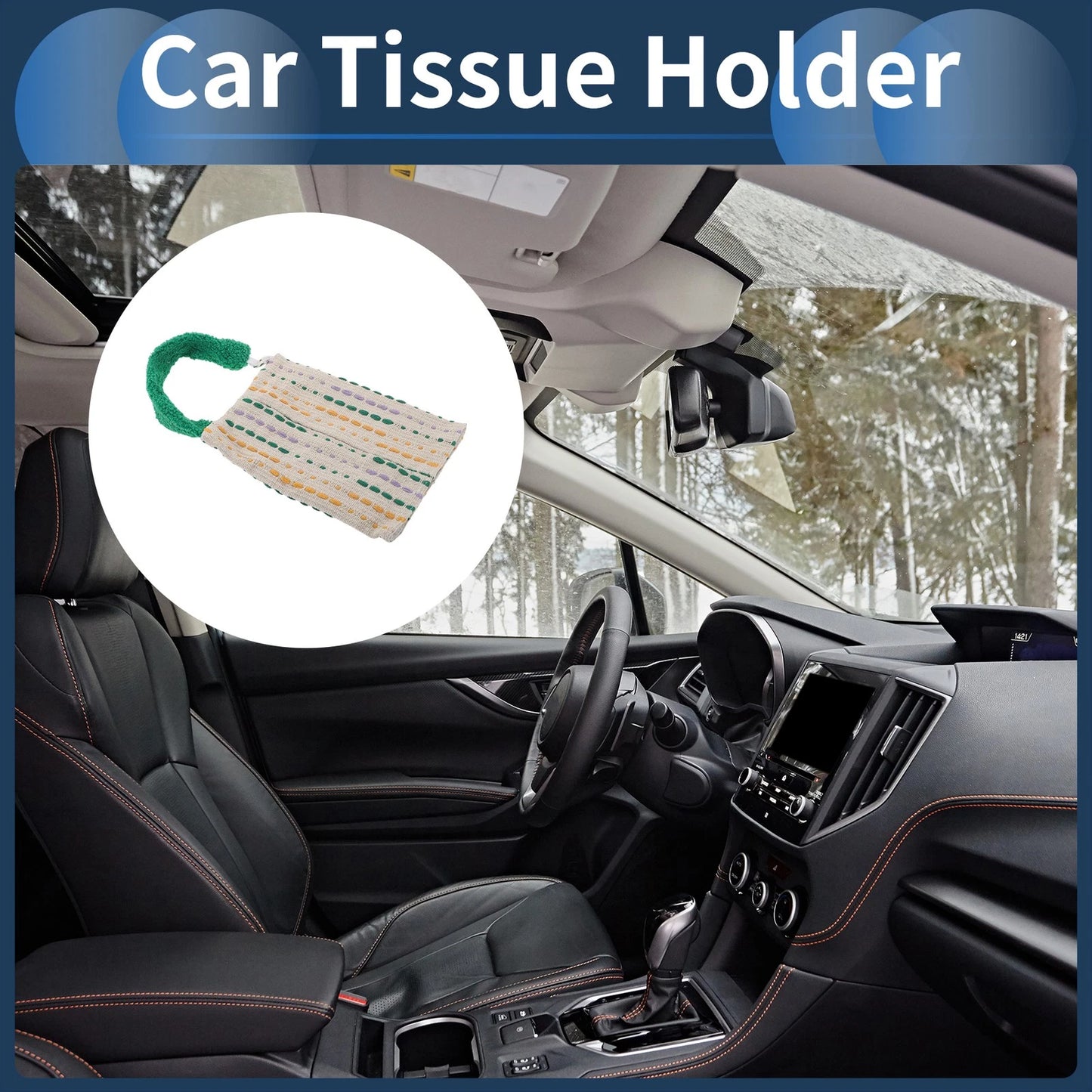 Car Tissue Holder for Universal Fit (10.24"x6.69"x1.18", Green)