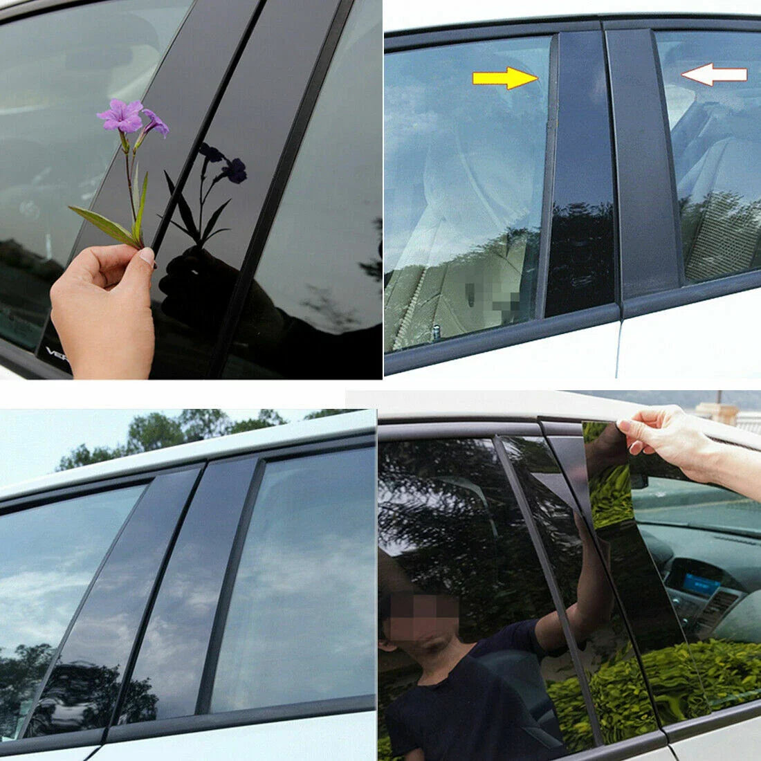 8Pcs Side Window Door Pillar Cover Posts for Subaru Forester (2014–2018)