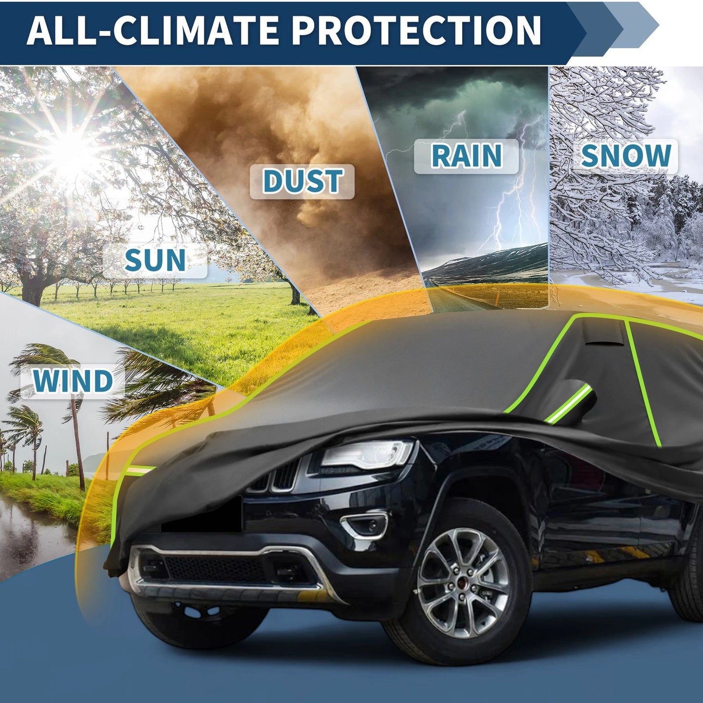 Waterproof Car Cover for Jeep Grand Cherokee (2002–2023) Black
