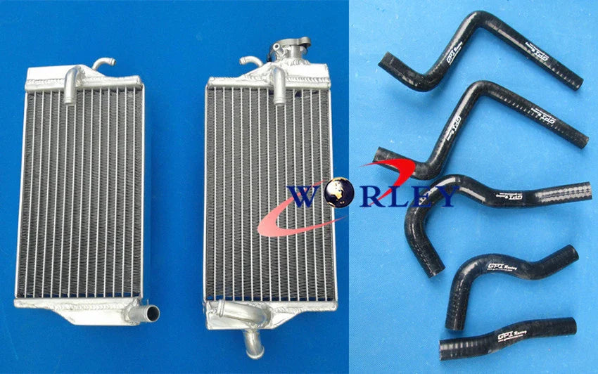 Aluminum Radiator & Blue Hose for Honda CR125 CR125R (2004)
