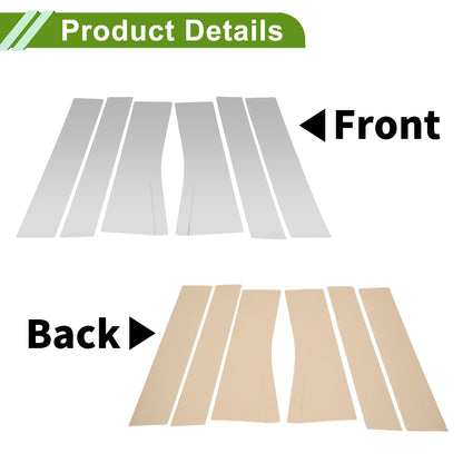 Set of 6 Pillar Window Trim for Nissan Elgrand E52 (2011–2023) Silver Tone