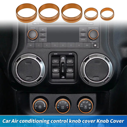 Control Switch Knob Button Cover Trim Ring for Jeep Wrangler JK JKU (2007–2018) Orange