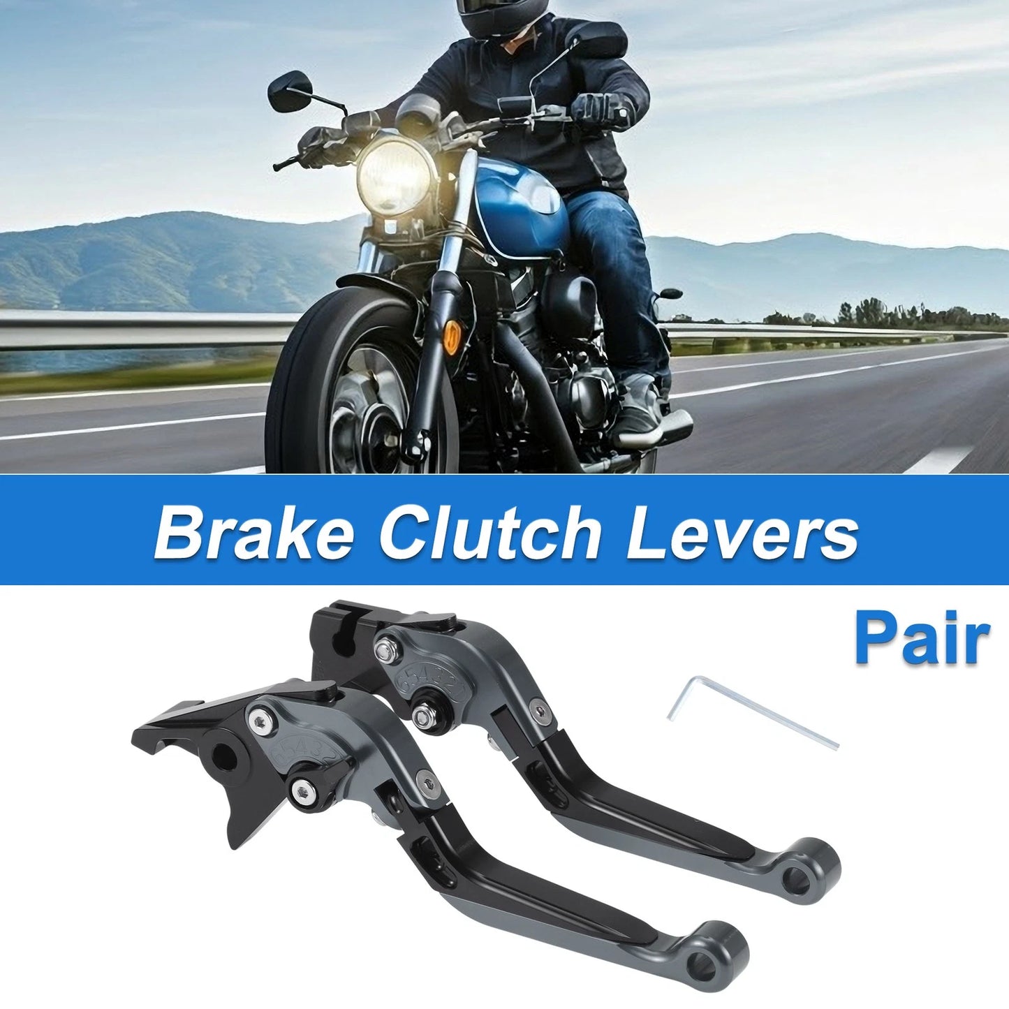 Adjustable Brake Clutch Levers for Yamaha YZF R1 (1 Pair) Titanium Black