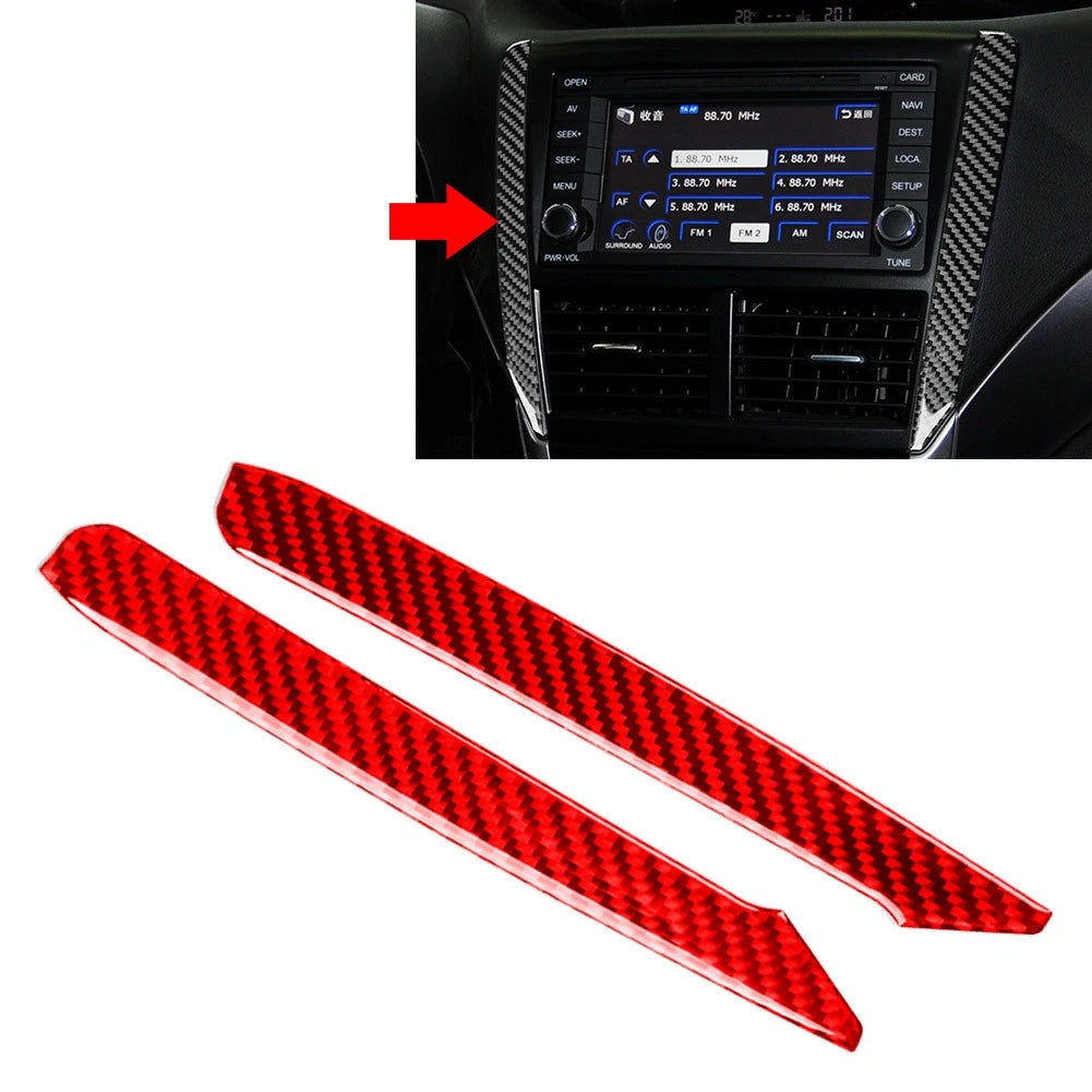 Carbon Fiber Red Central Console Side Cover Trim for Subaru Forester (2009–2013)