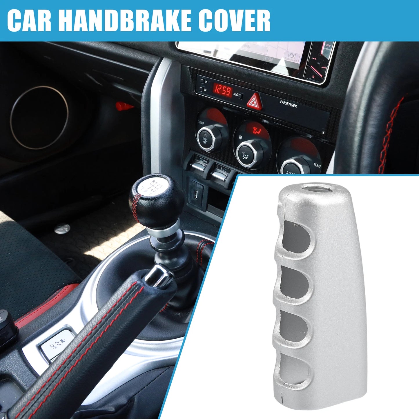 Handbrake Cover Grips for Ford Mustang (2015–2021) Silver Tone