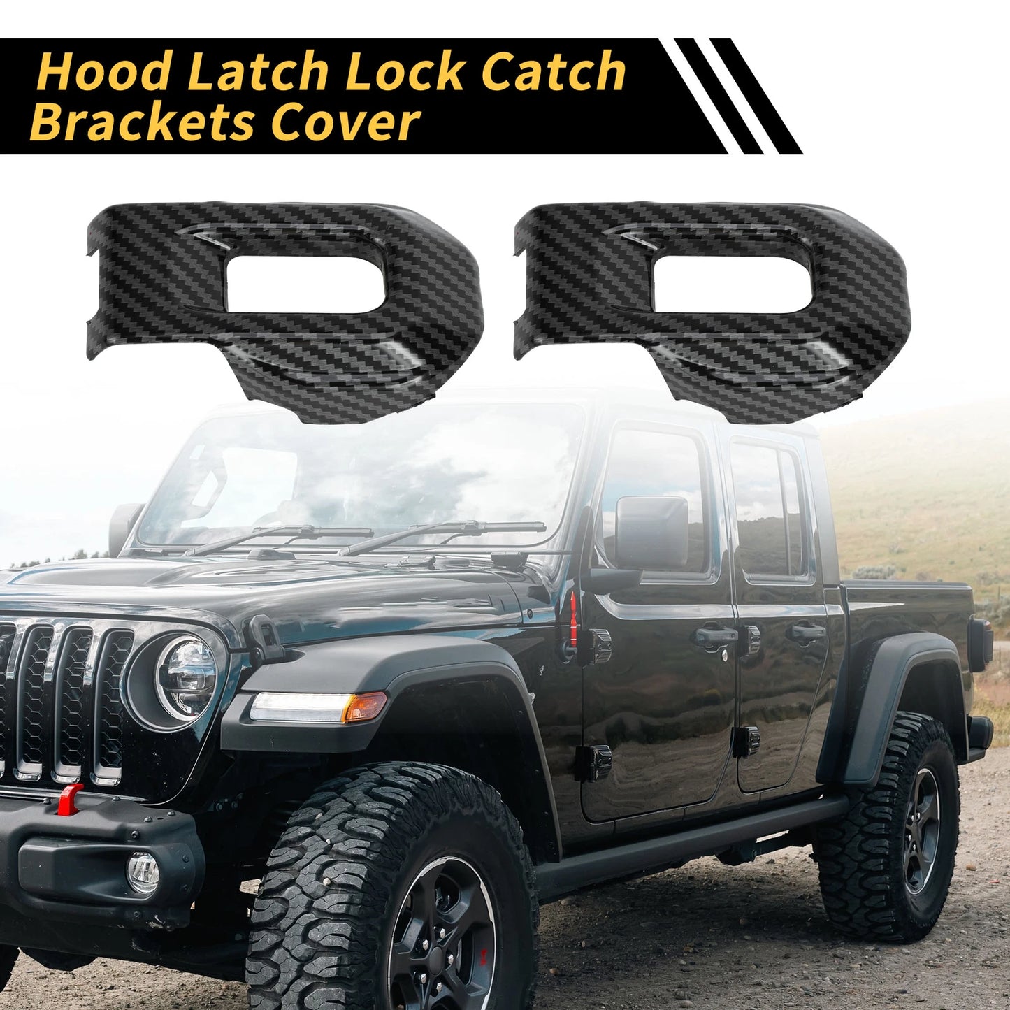 2X Hood Latch Lock Catch Brackets for Jeep Wrangler JL JLU (2018–2023)