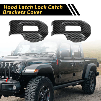 2X Hood Latch Lock Catch Brackets for Jeep Wrangler JL JLU (2018–2023)