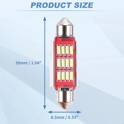 2X LED Dome Light Bulbs 4014 Chip 39mm