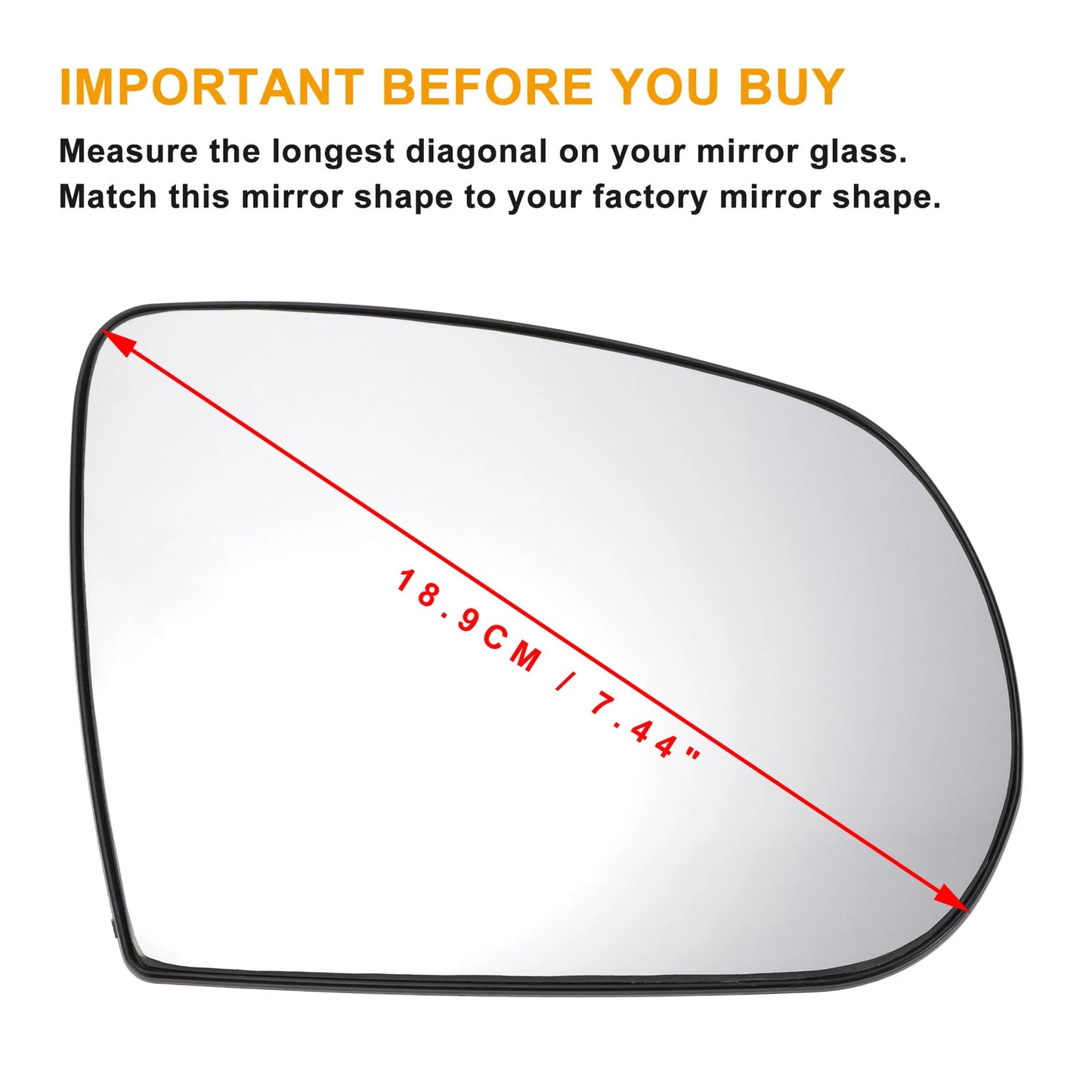 Right Side Heated Convex Mirror Glass for Jeep Grand Cherokee