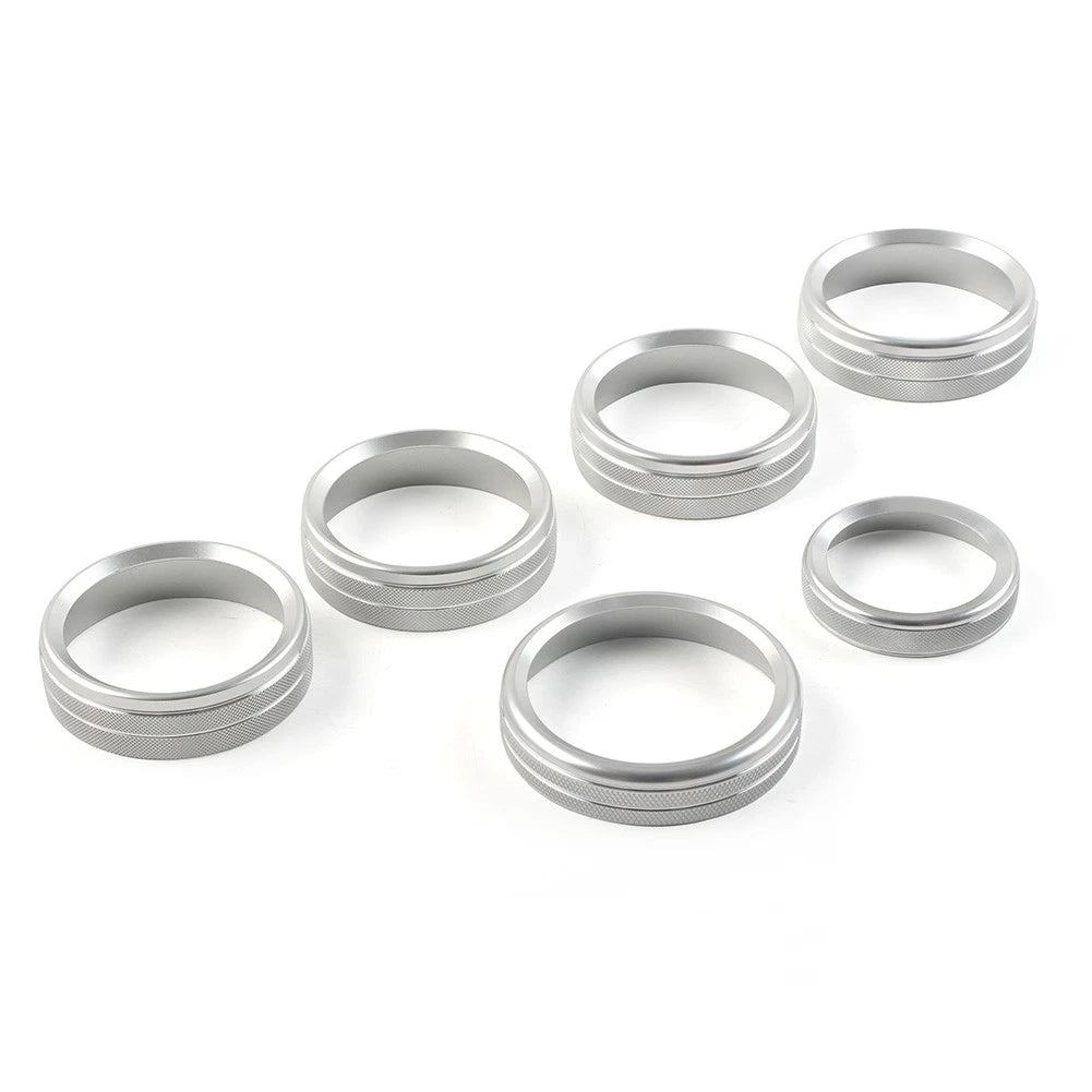 Set of 6 Air Conditioner Switch CD Button Ring Knob Trim for Ford F150 (2015–2020)