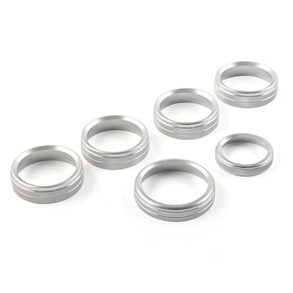 Set of 6 Air Conditioner Switch CD Button Ring Knob Trim for Ford F150 (2015–2020)