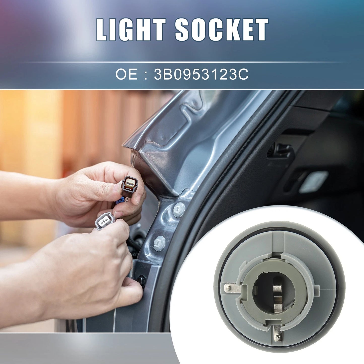 2X Side Repeater Indicator Light Bulb Socket 3B0953123C for Audi A6 (1998–2005)