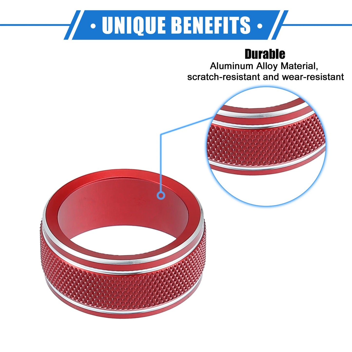 2pcs AC Climate Control Knob Rings for Toyota Camry (2021–2023) Red