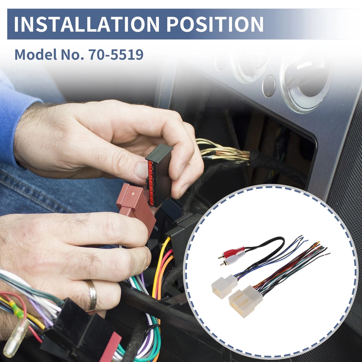 Set of 2 Car Stereo CD Player Wiring Harness for Ford Crown Victoria (1998–2001)
