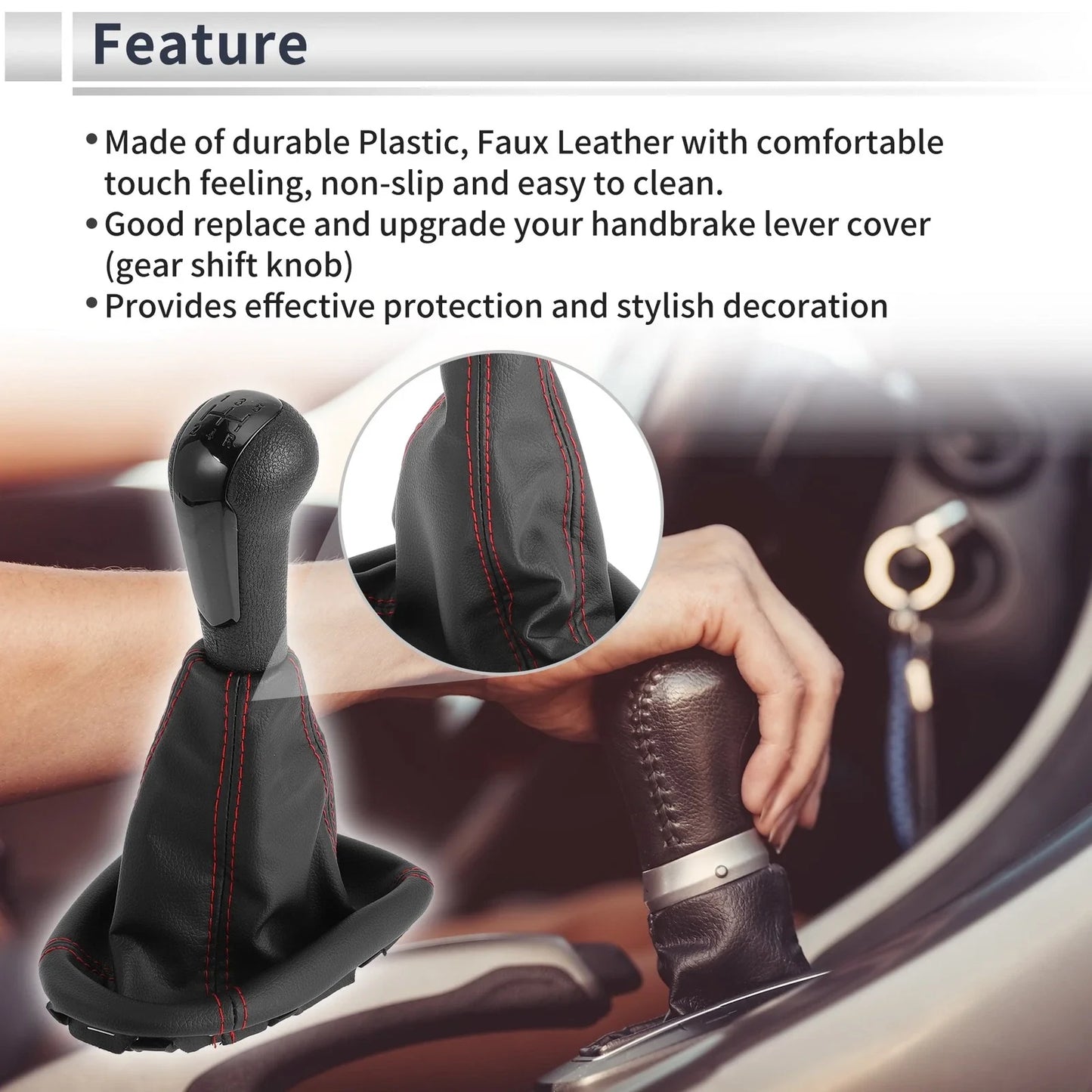 5 Speed Gear Shift Knob & Cover for Chevrolet Spark (2011-2015)