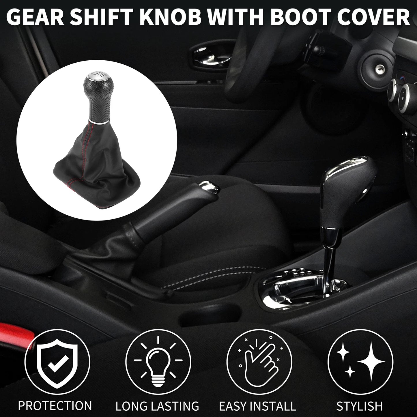 6 Speed Gear Shifter Knob with Cover No. 1J0711113C for Volkswagen Golf