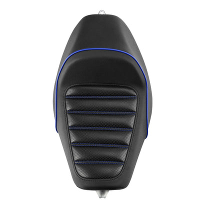 Black Blue Front Solo Driver Seat for Harley Sportster XL883 1200 (2010-2022)
