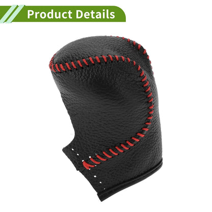 Car Pebbled Gear Shift Knob Cover for Honda Civic  - Black Red Faux Leather